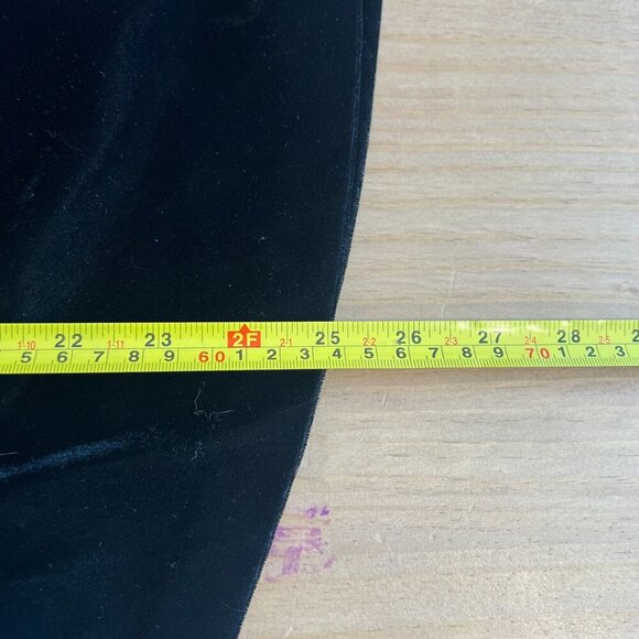 Lauren Ralph Lauren BLACK LABEL Velvet Top Sz 14 Black Plunging V Neck - Picture 9 of 9